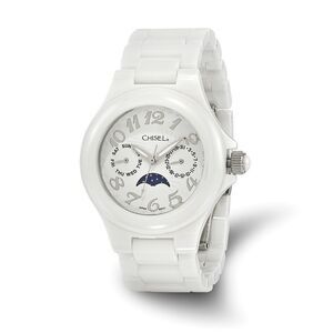 Chisel Ladies White Ceramic White Dial Watch